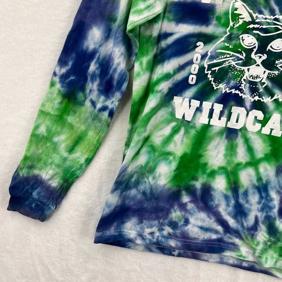 Vintage Anvil Youth Tie Dye Wolf Creek Long Sleeve Wildcats 2000's T-Shirt L - Picture 4 of 10